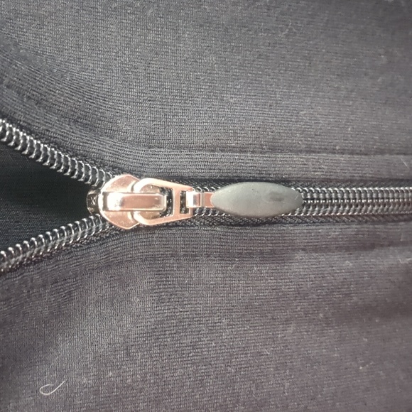 JOCKEY* long sleeve zip front peter pan arm pocket stretchy fabric black jacket - Picture 5 of 9